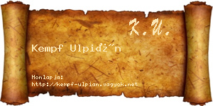 Kempf Ulpián névjegykártya